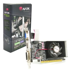 Placa de Vídeo Afox GeForce GT610 2GB, DDR3, 64 Bits, Low Profile, HDMI/DVI/VGA - AF610-2048D3L7-V5