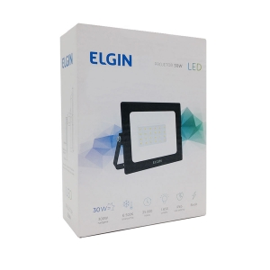 Refletor LED Elgin, 30W, 6500K, Bivolt, IP65, Preto - 48RPLED30G00