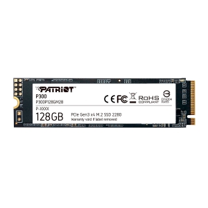 SSD 128GB Patriot P300, M.2 2280 PCIe 3x4 NVMe 1.3, Leitura 1600MB/s, Grav. 600MB/s - P300P128GM28