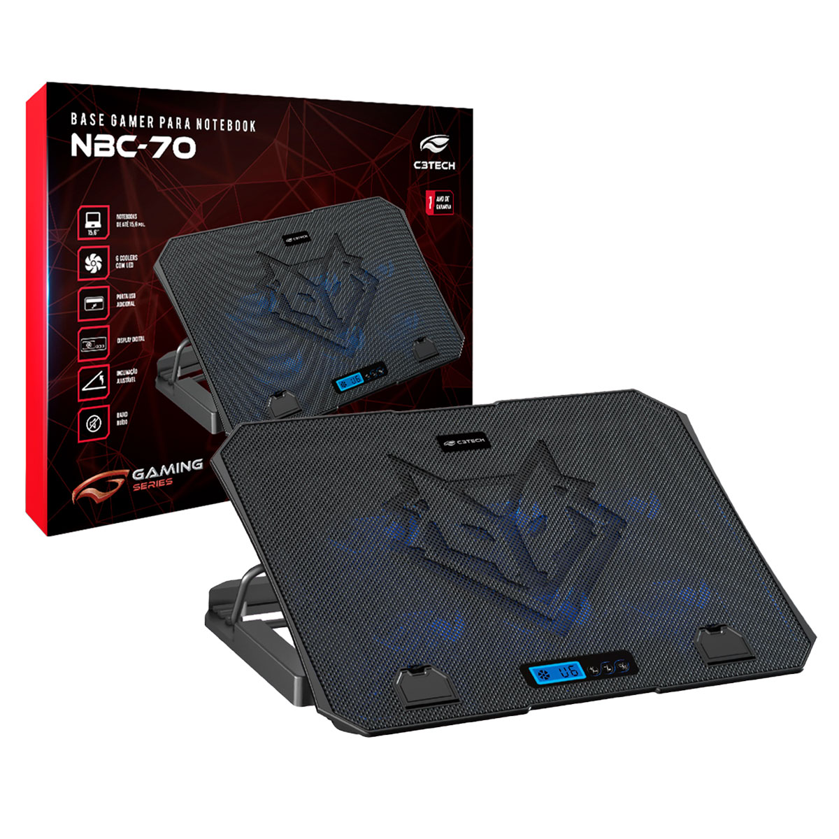 Base P/ Notebook Gamer C3Tech NBC-70BK, 15.6