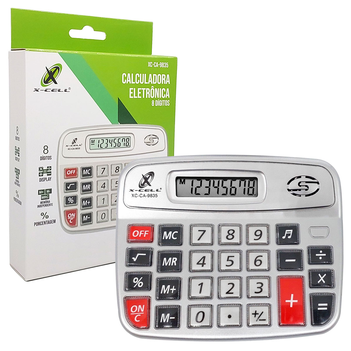 Calculadora Eletrônica X-Cell, 8 Dígitos - XC-CA-9835