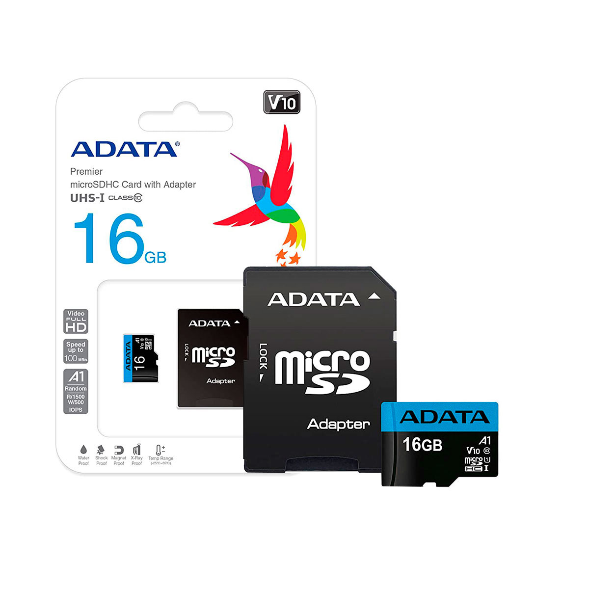 Cartão de Memória Micro SD Adata Premier 16GB, UHS-I Classe 10, C/ Adaptador - AUSDH16GUICL10A1-RA1