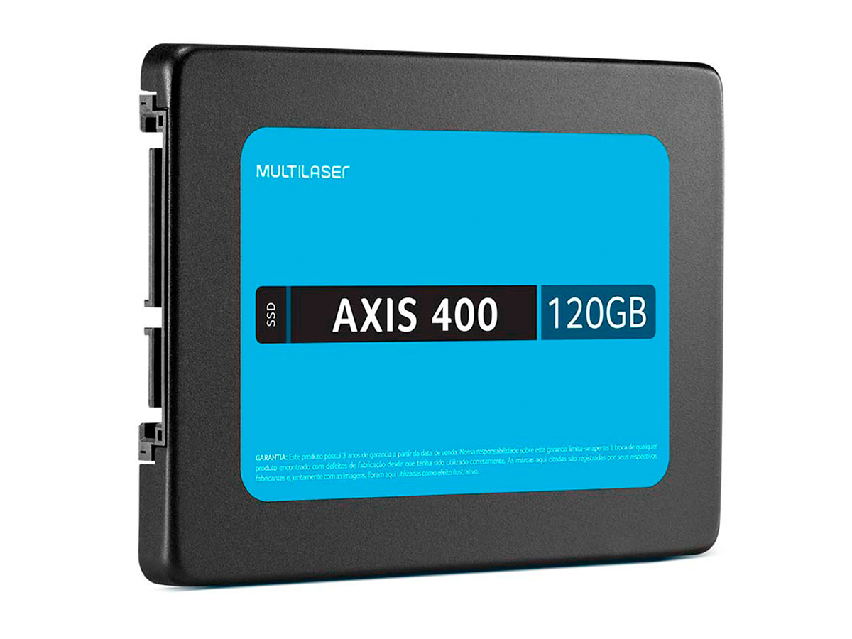 HD SSD 120GB Multilaser Axis400 SS101, Leitura 400MB/s, Gravação 400MB/s, Sata III, 2.5