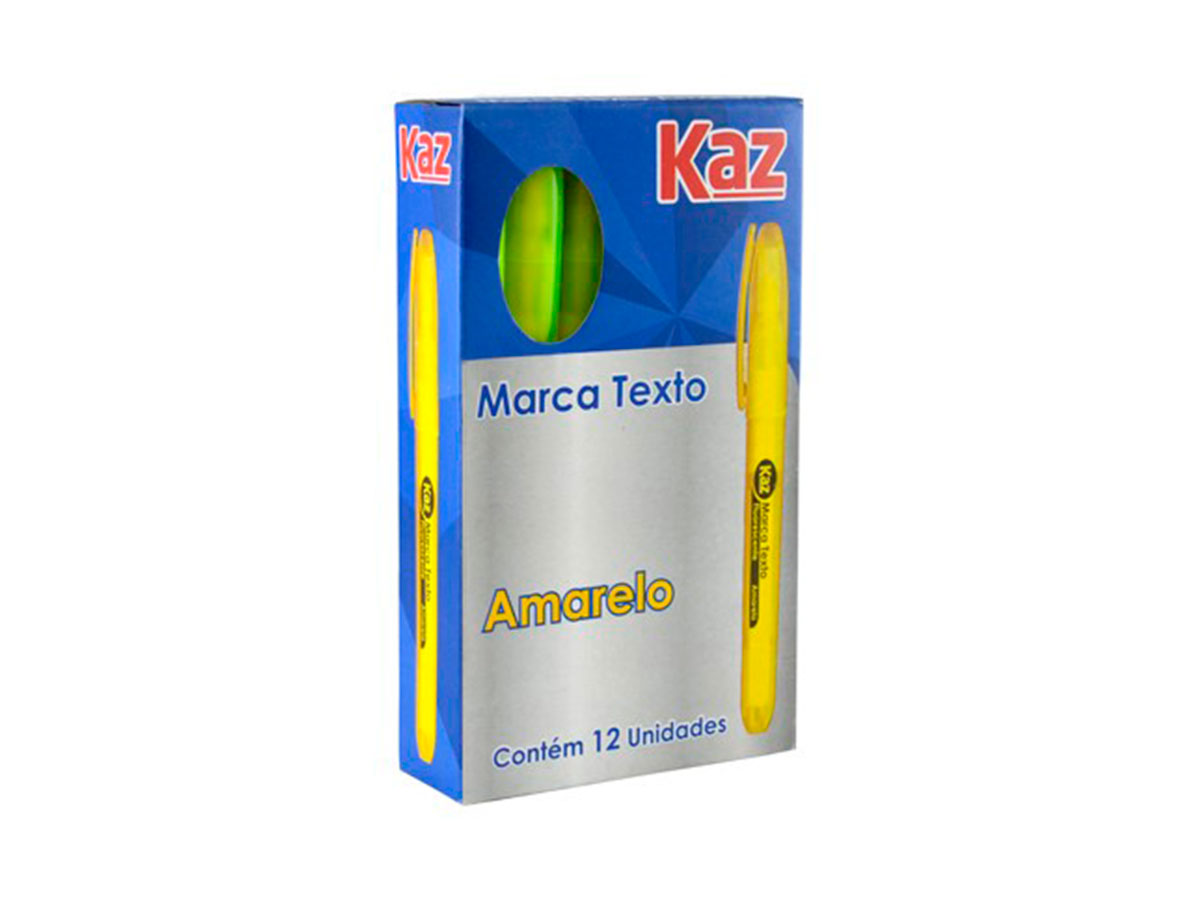 Marca Texto Amarelo Contém 12 Unidades Kaz - 701041