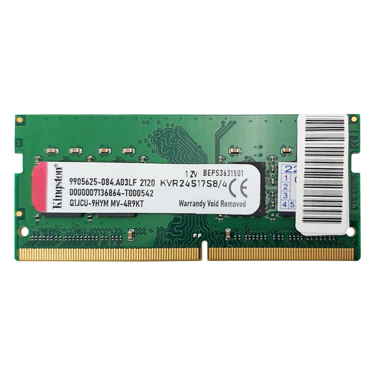 Memória para Notebook 4GB Kingston, DDR4, 2400MHz, CL17 - KVR24S17S8/4