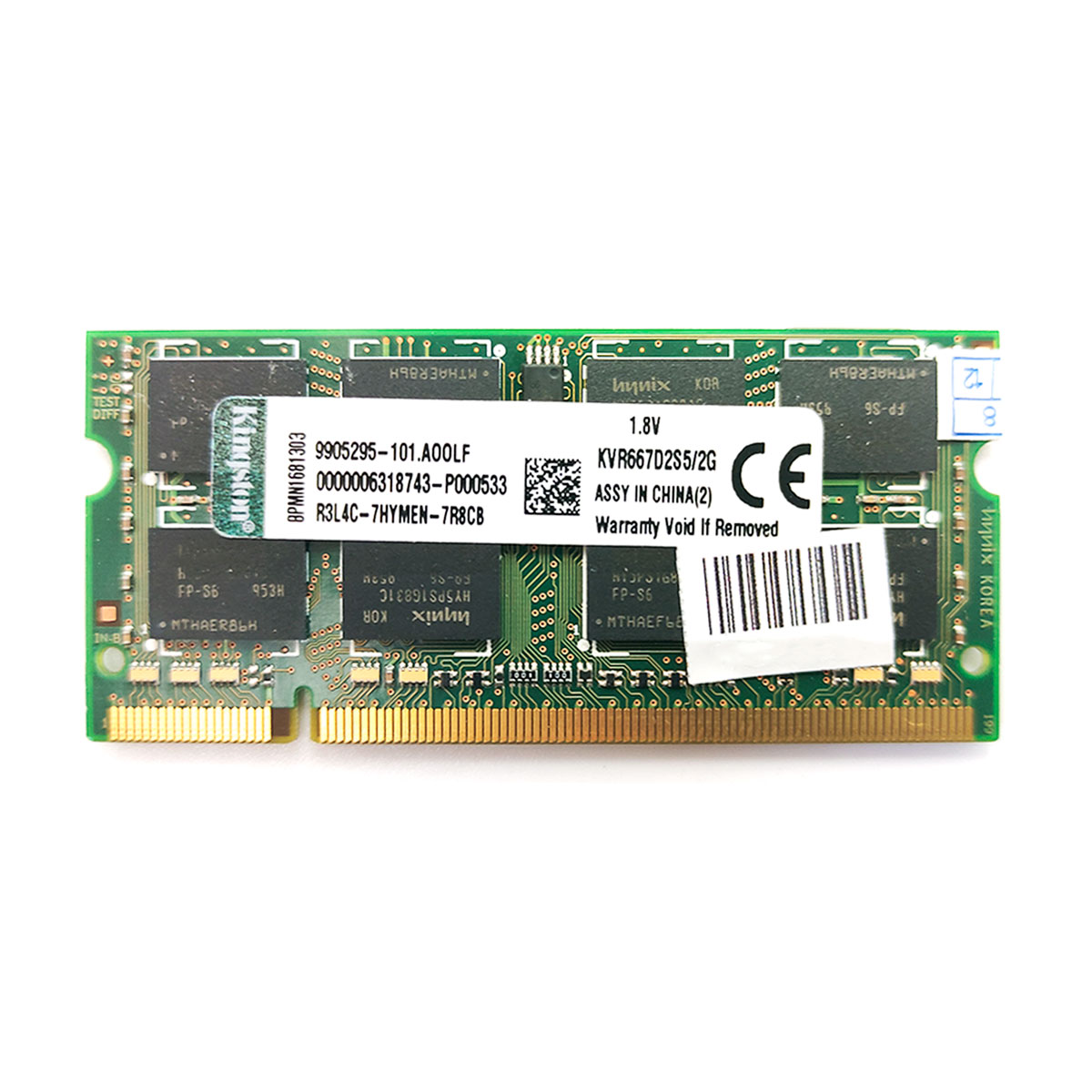 Memória para Notebook Kingston 2GB, DDR2, 667MHz, CL5 - KVR667D2S5/2G