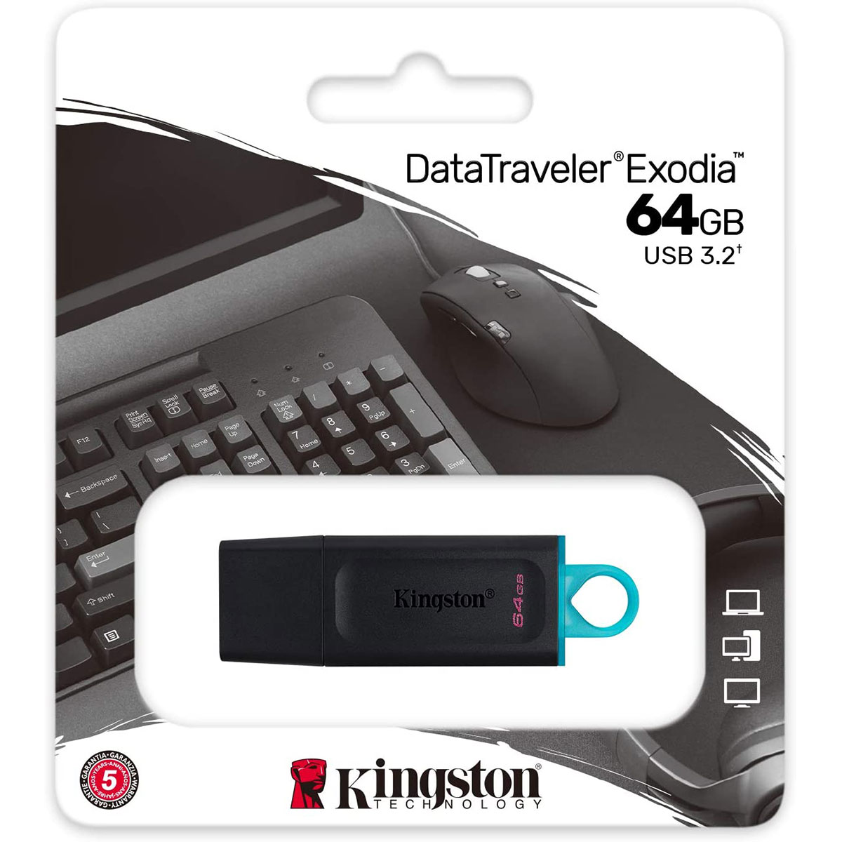 Pendrive Kingston Exodia, 64GB, USB 3.2 - DTX/64GB