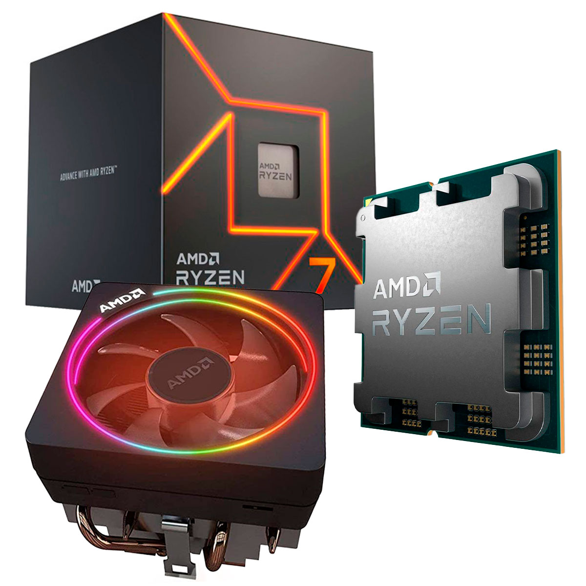 Processador AMD Ryzen 7 7700, 3.8GHz (5.3GHz Boost), Zen 4, Cache 40MB, AM5, Vídeo Integrado Radeon
