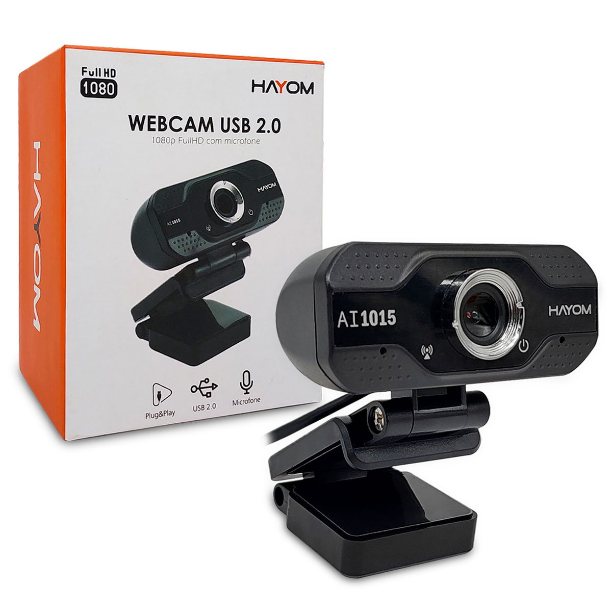 WebCam Hayom AI1015, Full HD 1080p, USB 2.0, Microfone Interno