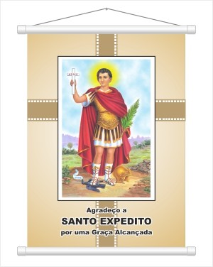 Banner (pequena faixa) de Santo Expedito 40x60cm