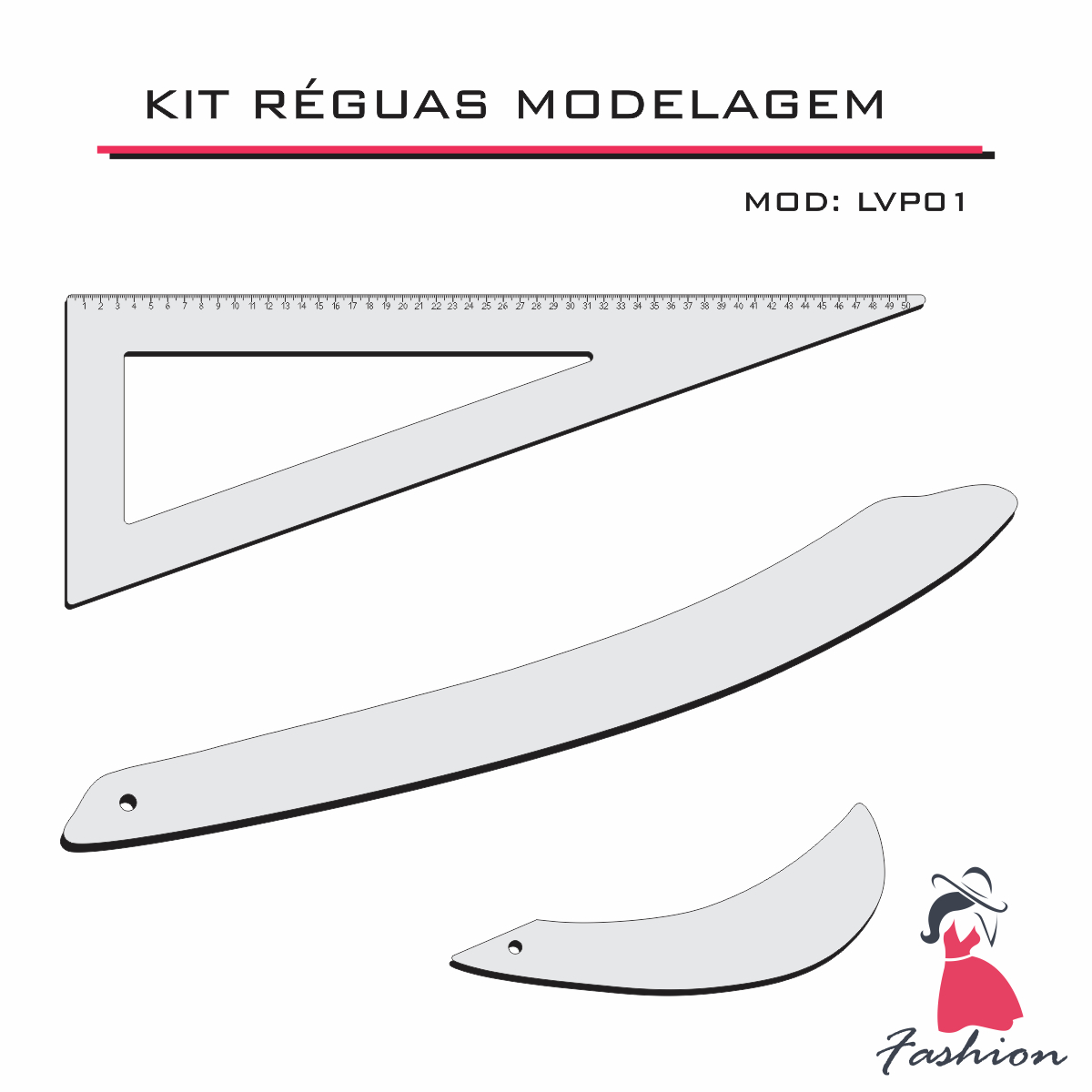 Kit 3 Réguas Modelagem Acrilico Patchwork Scrapbook Fenix