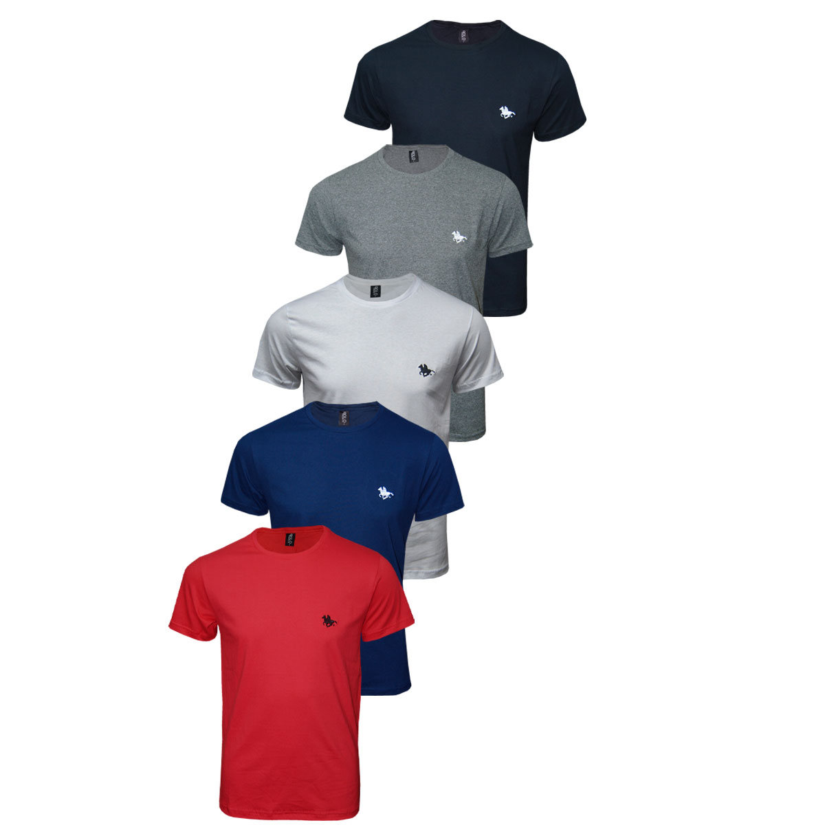 Kit Camisetas Masculinas Básicas 5 Cores Polo RG518