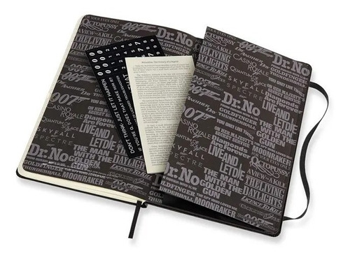Caderno Moleskine, Edição Limitada James Bond, Títulos, Pautado, Preto, Grande (13 x 21 cm)