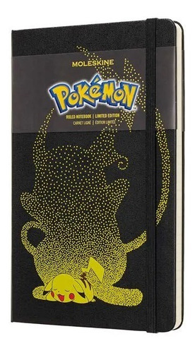 Caderno Moleskine Edição Limitada, Pokémon, Pikachu, Capa Dura, Pautado, Grande