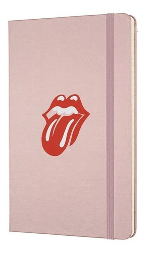 Caderno Moleskine Edição Limitada, Rolling Stones, Silk Rosa, Capa Dura, Pautado, Grande