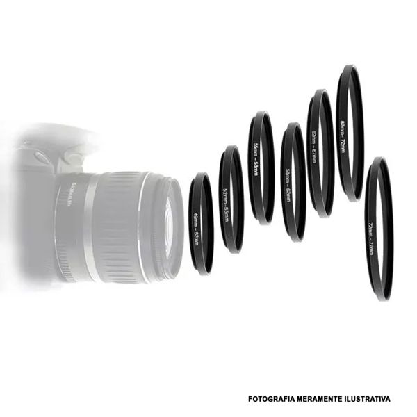 Anel Adaptador de Redução Step Down - 55x49mm - Diafilme Materiais Fotográficos