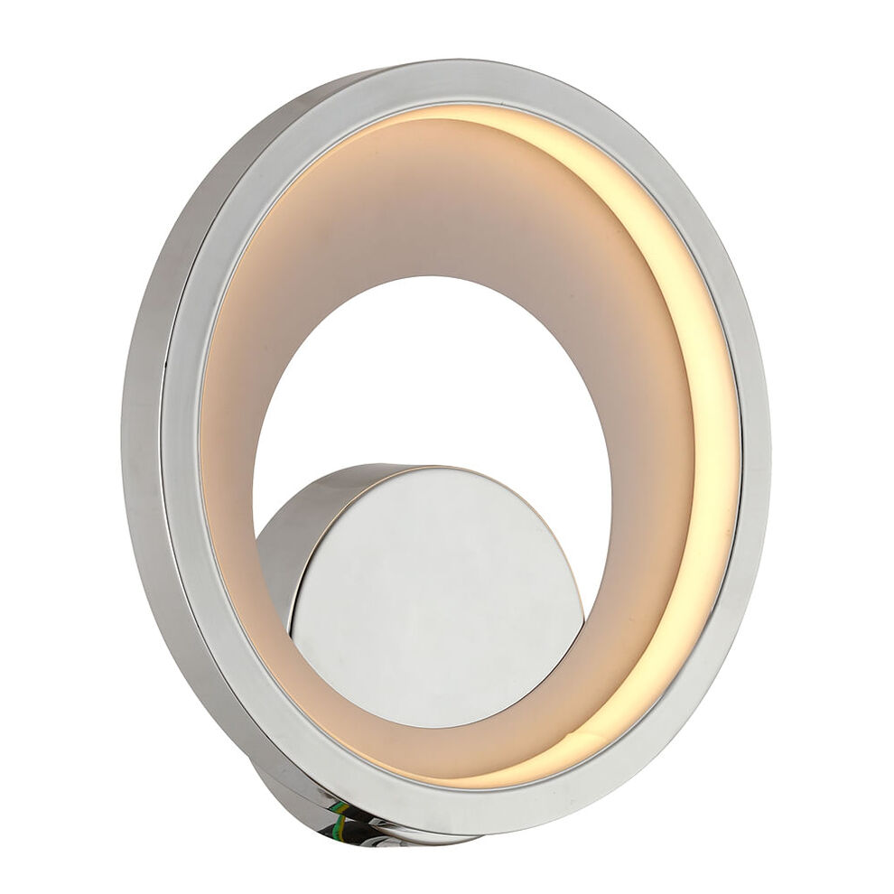Arandela / Plafon Loop Cromado e Branco (D)22cm (L)5.2cm 1x10w 3000k 330lm - Bella Iluminação HM006CR