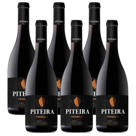 Kit 06 Un. Vinho Português Tinto Seco Piteira Premium 750ml
