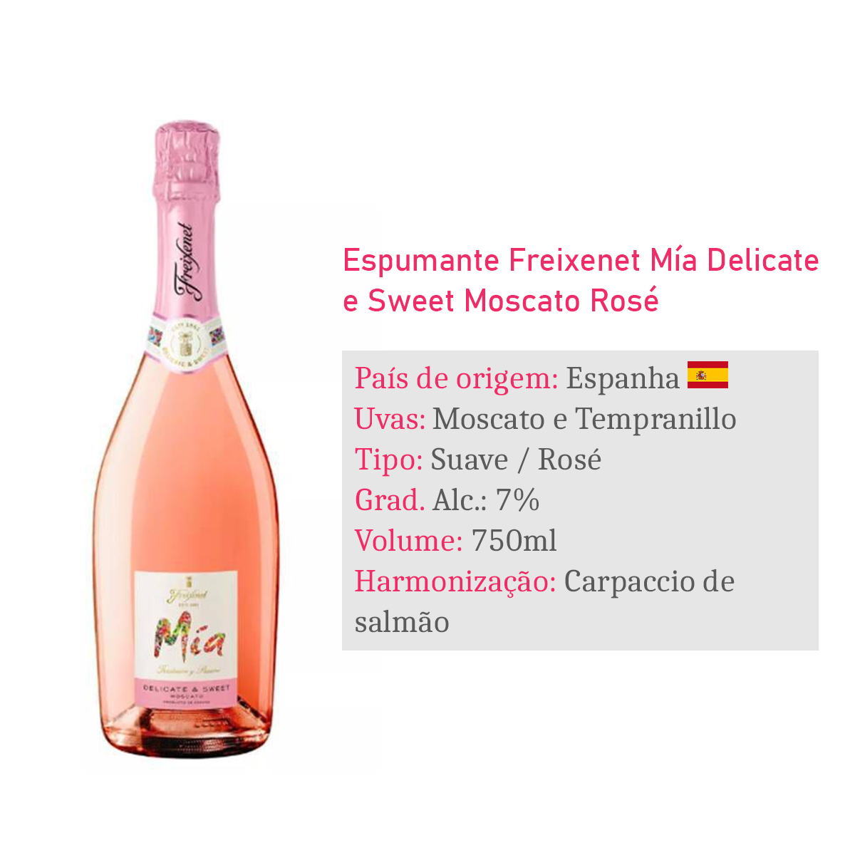Espumante Freixenet Mia Delicate e Sweet Moscato Rosé 750ml