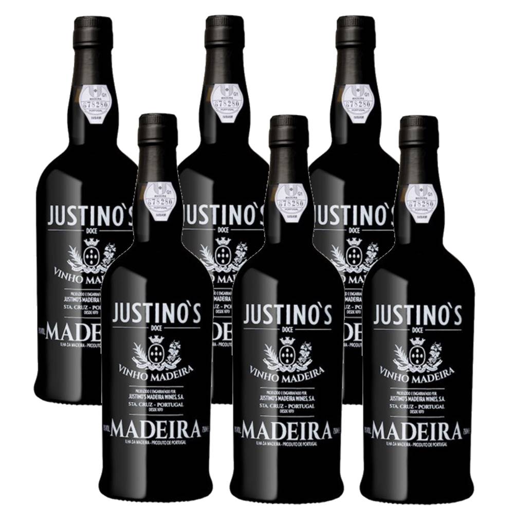 Kit 06 Unidades Vinho Madeira Justinos 3 Anos Doce 750ml