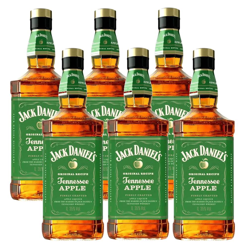 Kit 06 Unidades Whisky Jack Daniels Apple 1 Litro