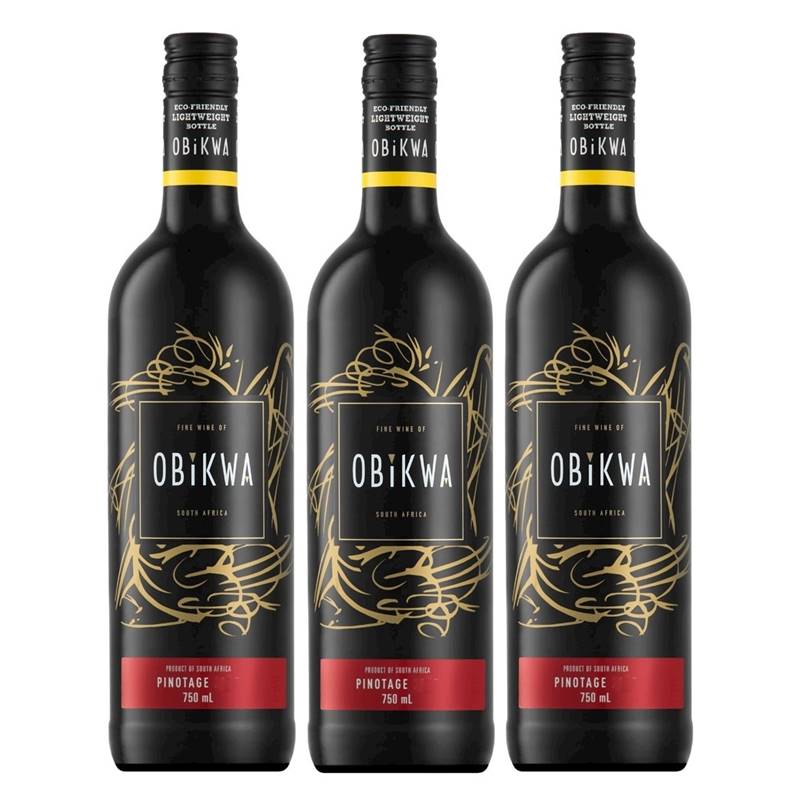 Vinho Africano Obikwa Pinotage 750ml 03 Unidades