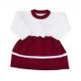 Conjunto bebê vestido e calça tressê - Vermelho e branco