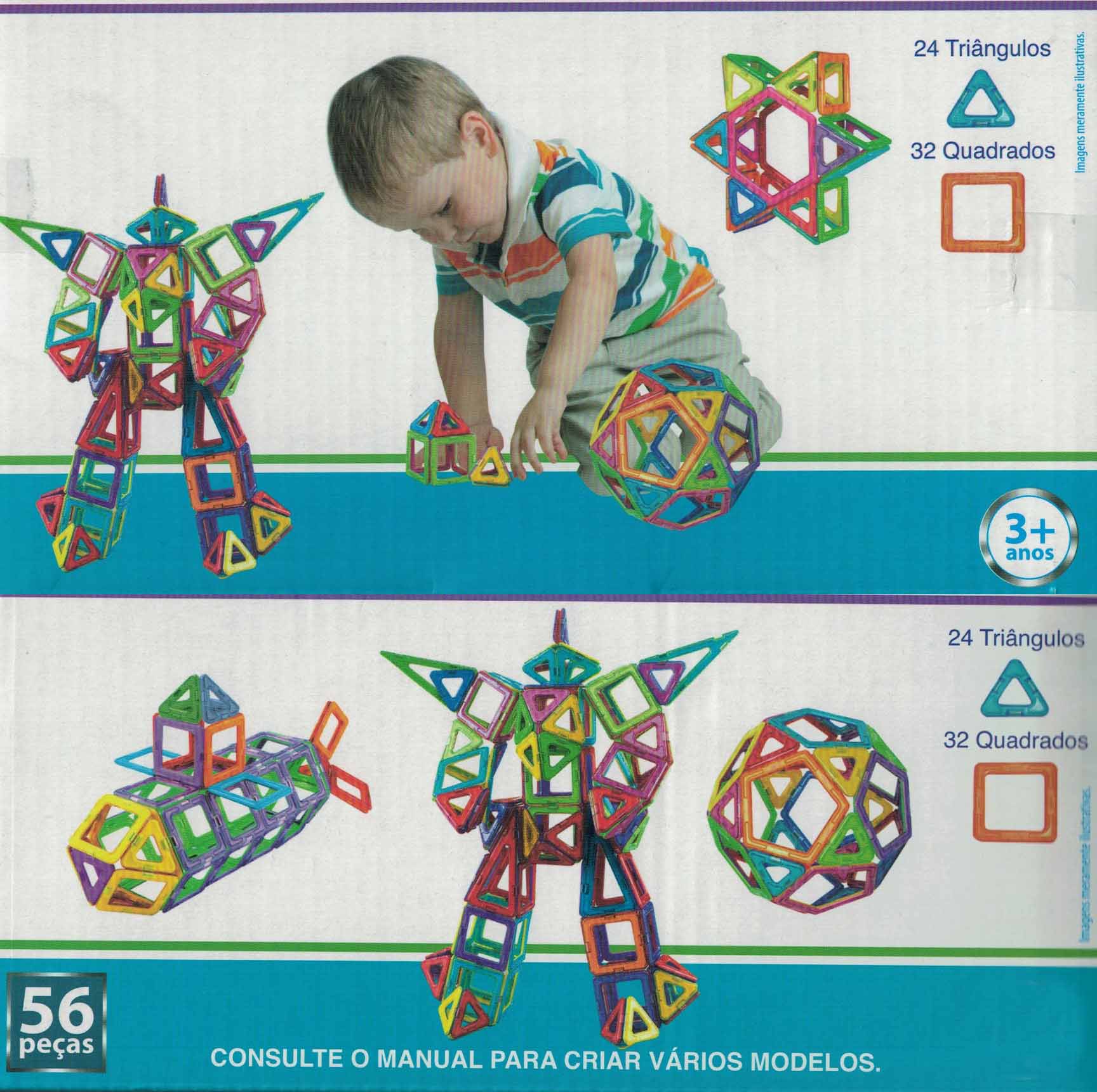 Formas Magnética Blocos Magnético Brinquedo Educativo Para Crianças Peças Com imãs de neodímio
