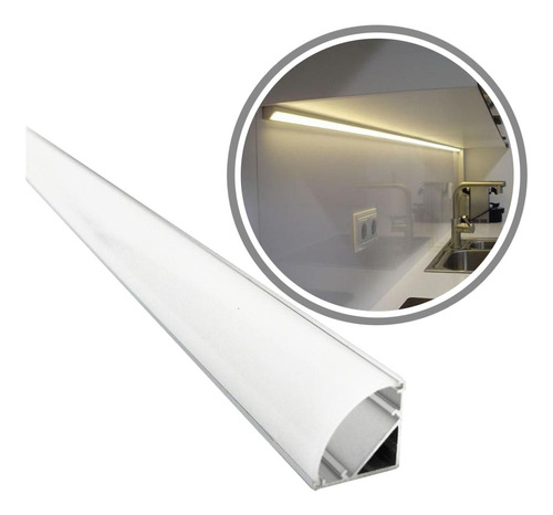 Perfil Canaleta para Embutir Fita de LED Barra com 2 metros (CANTO)