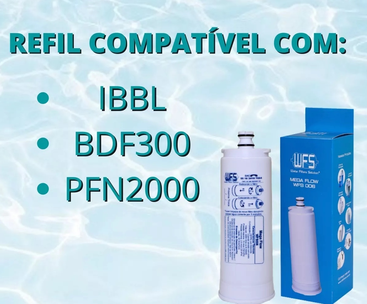 REFIL FILTRO - MEGA FLOW - WFS 006  - Compatível: Com o refil IBBL BDF 300 e PFN 200