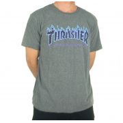 Camiseta Thrasher Flame Purple Cinza Escuro