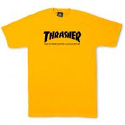 Camiseta Thrasher Skate Mag Amarela Logo Preto