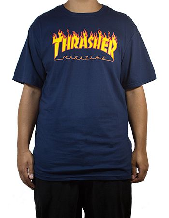 Camiseta Thrasher Flame Azul Marinho
