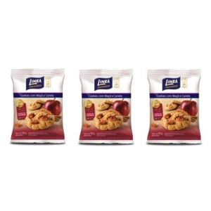 Cookies com maçã e canela zero açúcar Linea - 3 pacotes x 40g  - Diabetes On - Vendido e Entregue por Diabetic Center