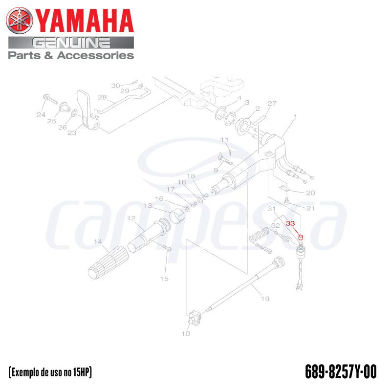 Capa do Interruptor de Parada - Yamaha (689-8257Y-00-00)