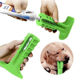 Brinquedo e Escova de dentes Para Cachorro de borracha natural