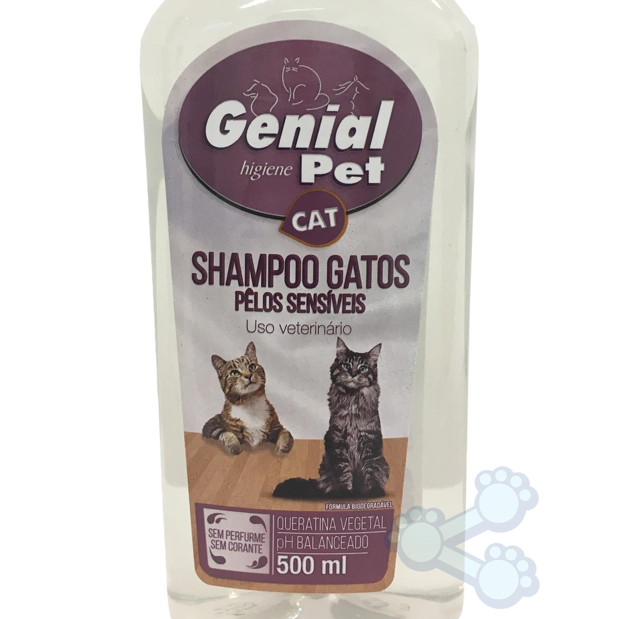 Shampoo Genial Gatos Pêlos Sensíveis (500ml)