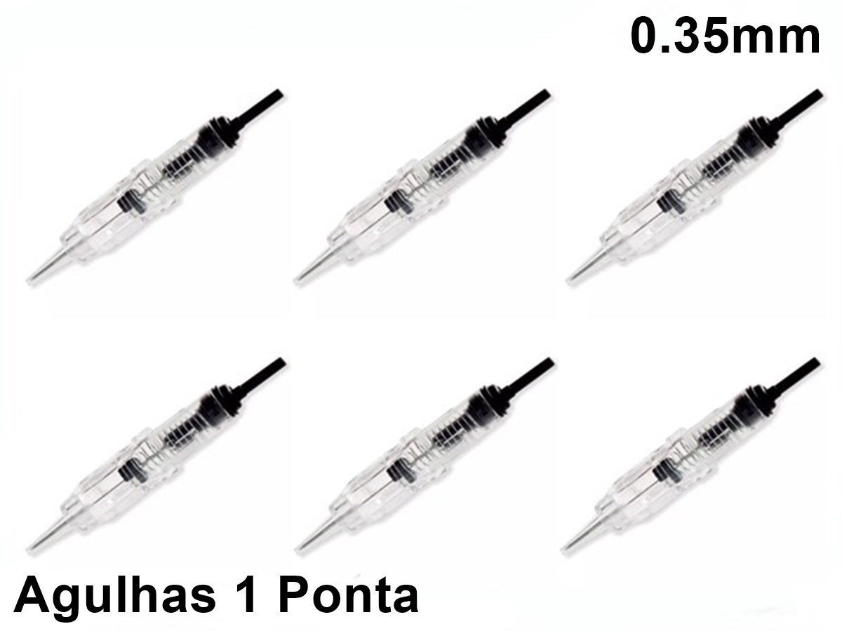 Kit 10 Agulhas Easy Click Para Micropigmentação 1 Ponta