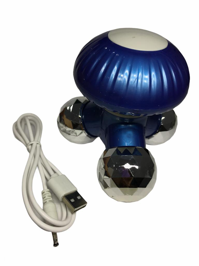 Mini Massageador Vibratório Elétrico Usb Portátil Cogumelo Azul
