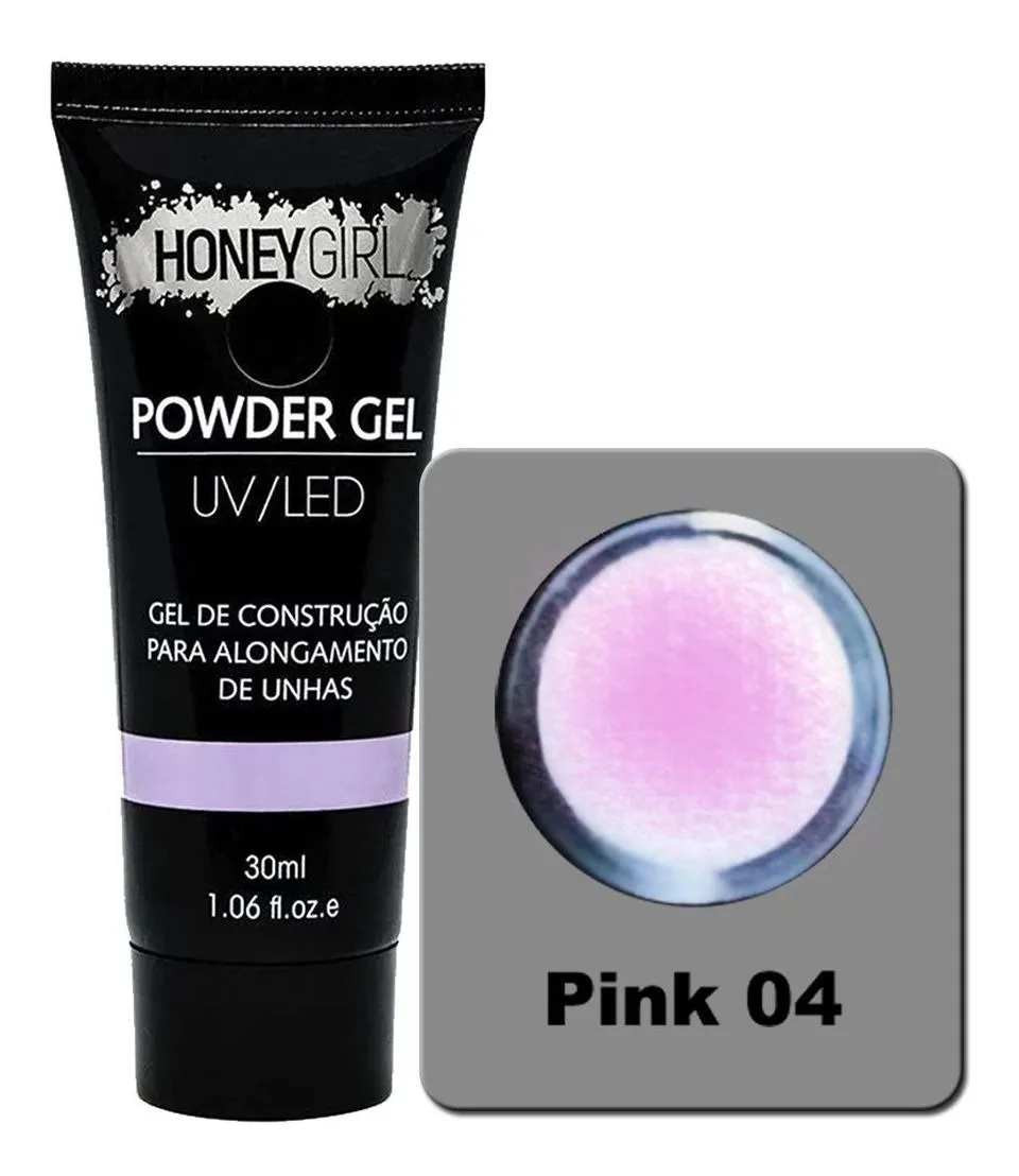 Polygel Pink 04 Honey Girl Powder Gel Led Uv Alongamento Unhas 30ml