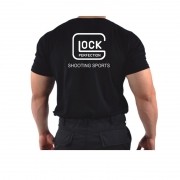 Camiseta Glock bordada na cor preta tecido algodão