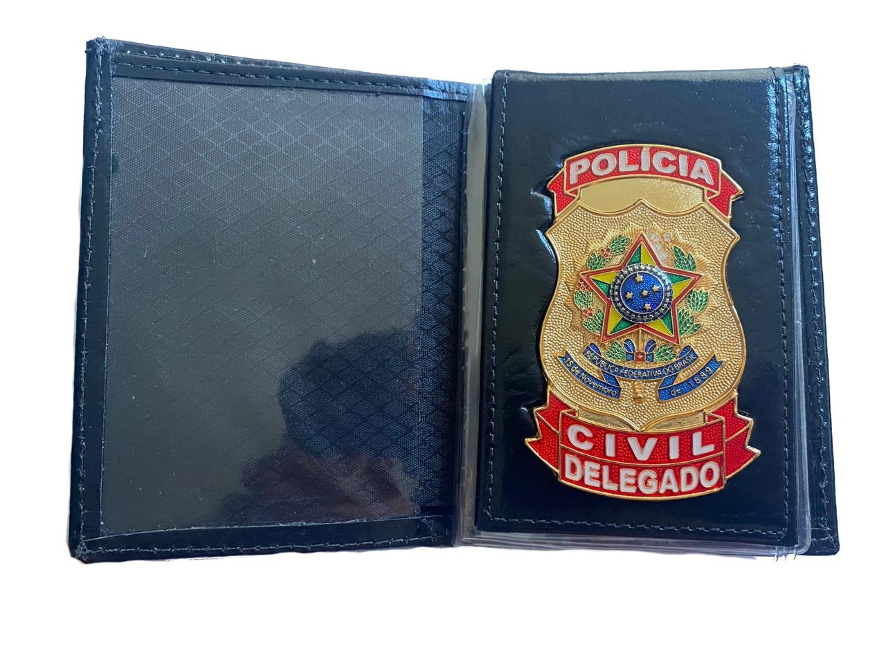 Carteira Delegado Polícia Civil - Brasão Nacional - SOUPOLICIA.COM