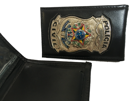 Carteira Distintivo Policia Civil Nacional 2x1 - PC Federal