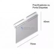 Kit 100 Etiqueta Porta Preço PVC Para Gancho Expositor