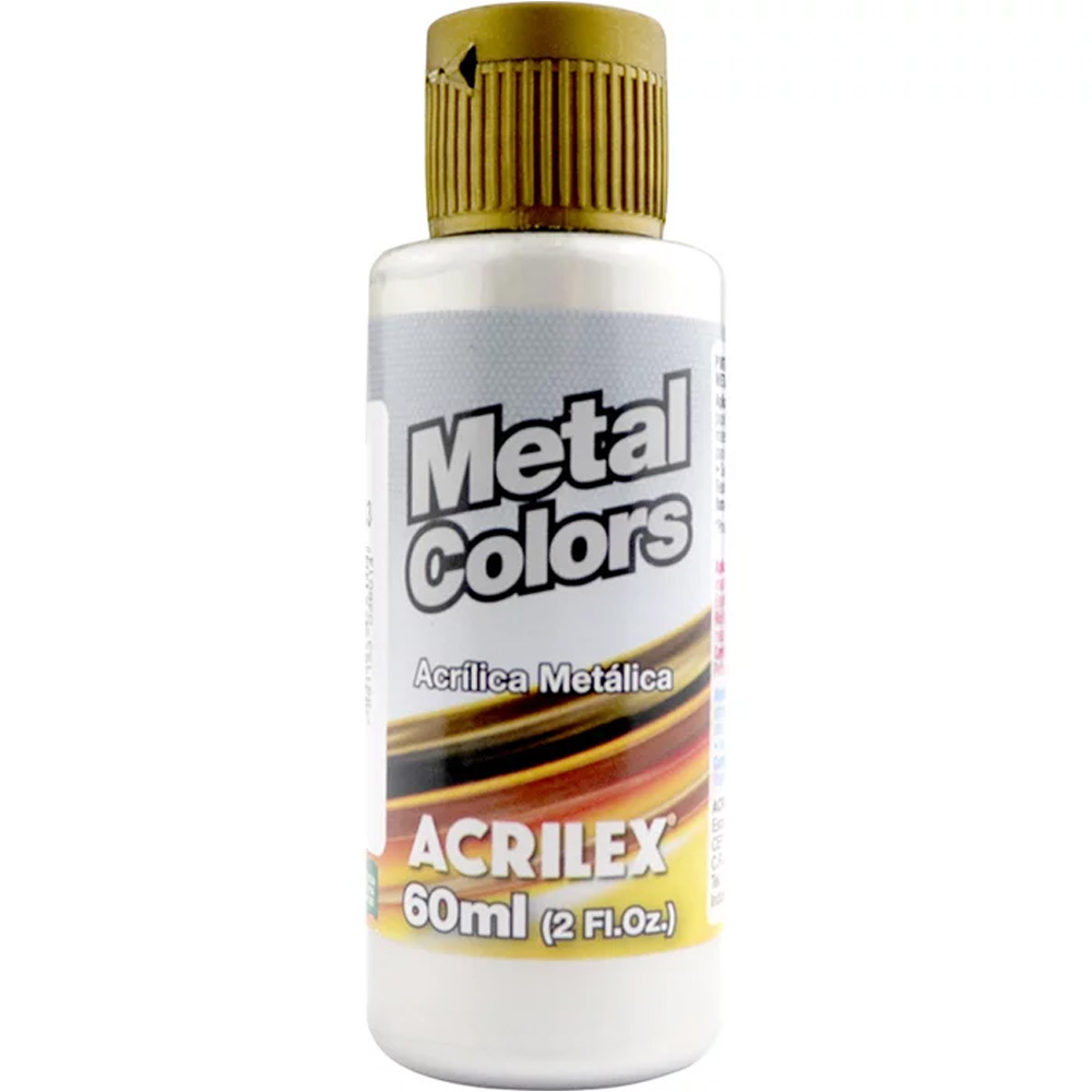 Alumínio - 599 - Tinta Metal Colors Acrílica 60ml - Acrilex - RPG