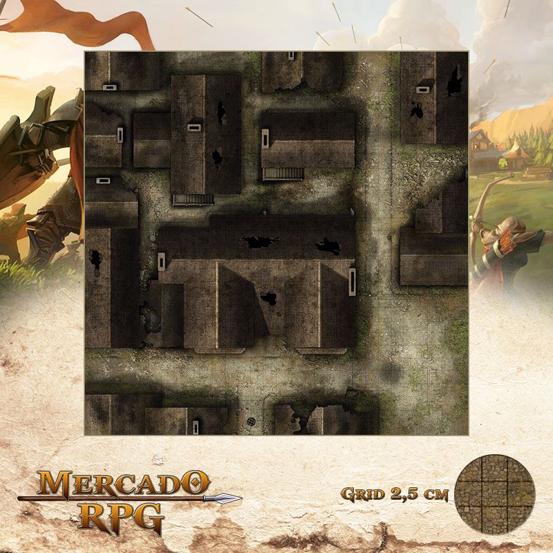 Distrito Abandonado 75x75 - RPG Battle Grid D&D