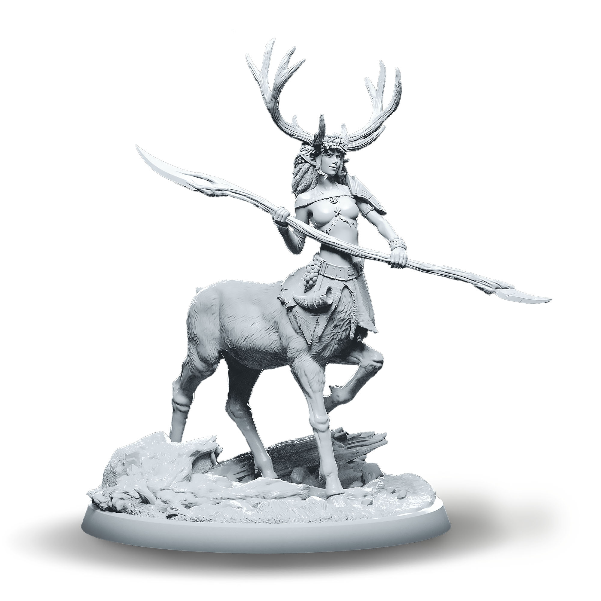 Dryad Centaur - Large Warrior - Miniatura sem pintura para RPG