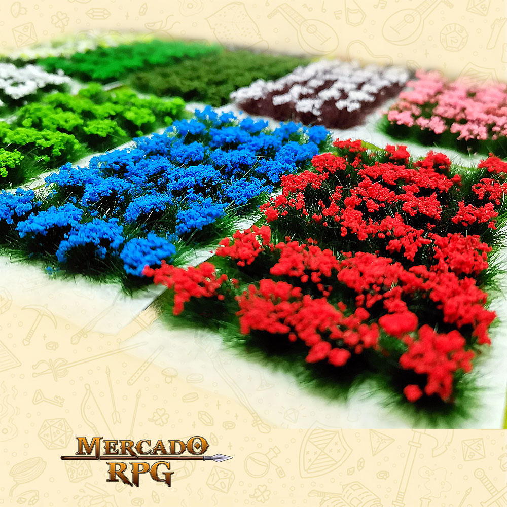 Static Grass Miniature Grass - Grama Estática com flores para Cenário - Várias Cores - RPG