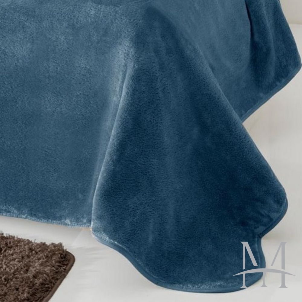 Cobertor Jolitex Casal Kyor Plus 1,80x2,20m Liso Jeans