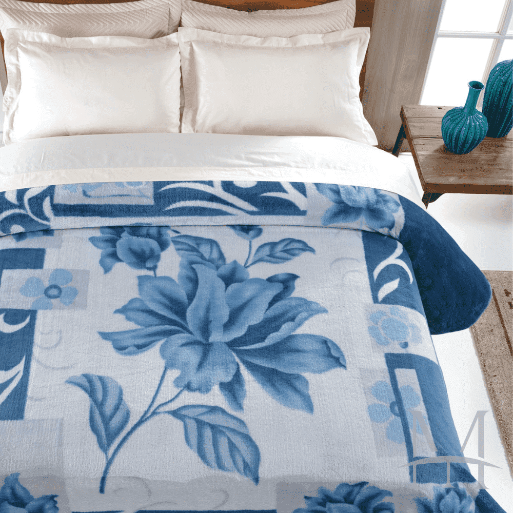 Cobertor Jolitex Casal Kyor Plus 1,80x2,20m Malbec Azul